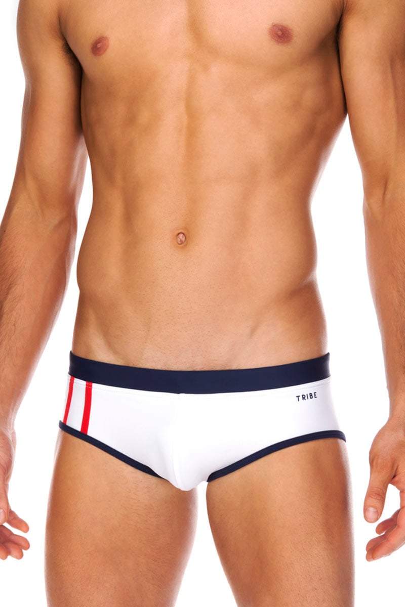 Tribe White & Navy Indian Swim Boy Brief