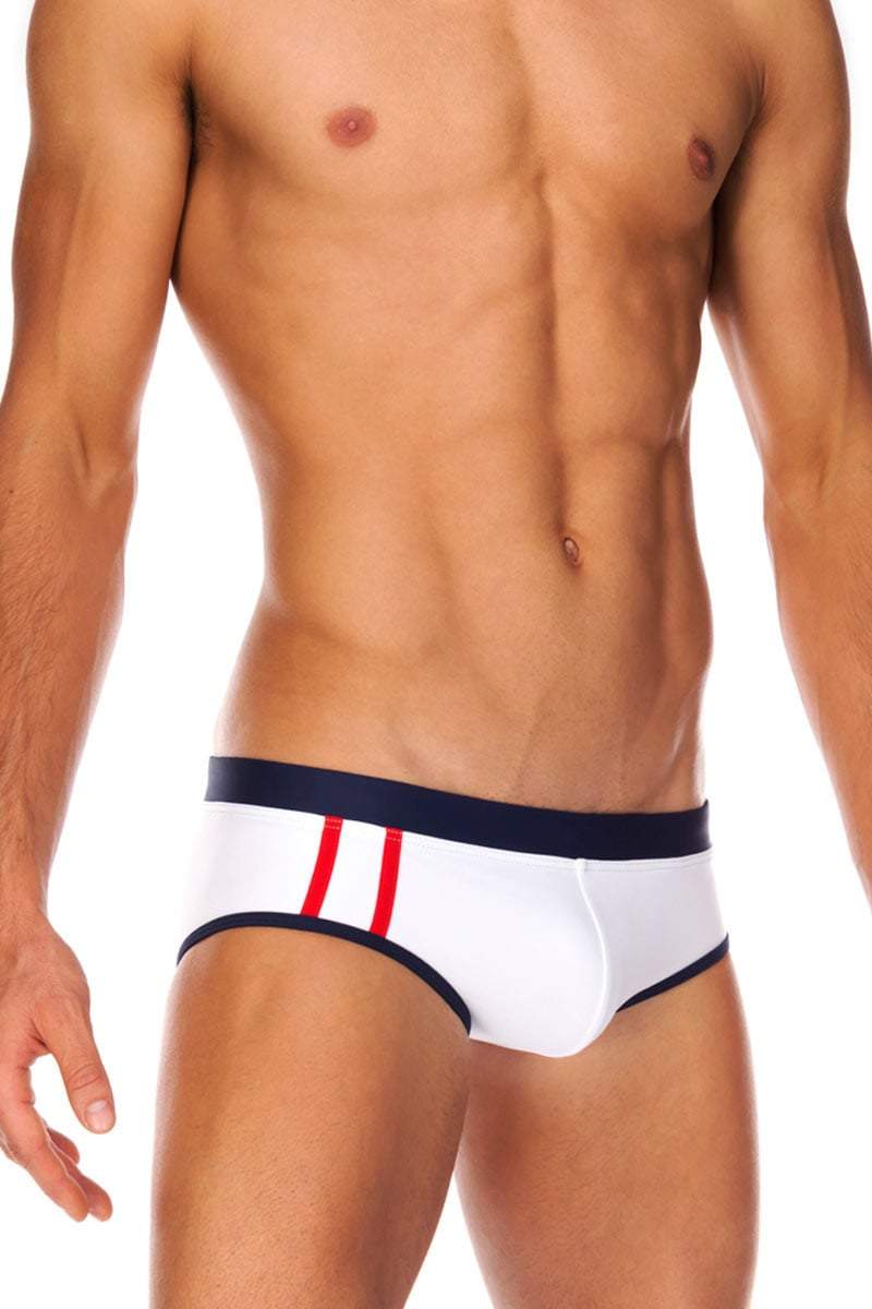 Tribe White & Navy Indian Swim Boy Brief