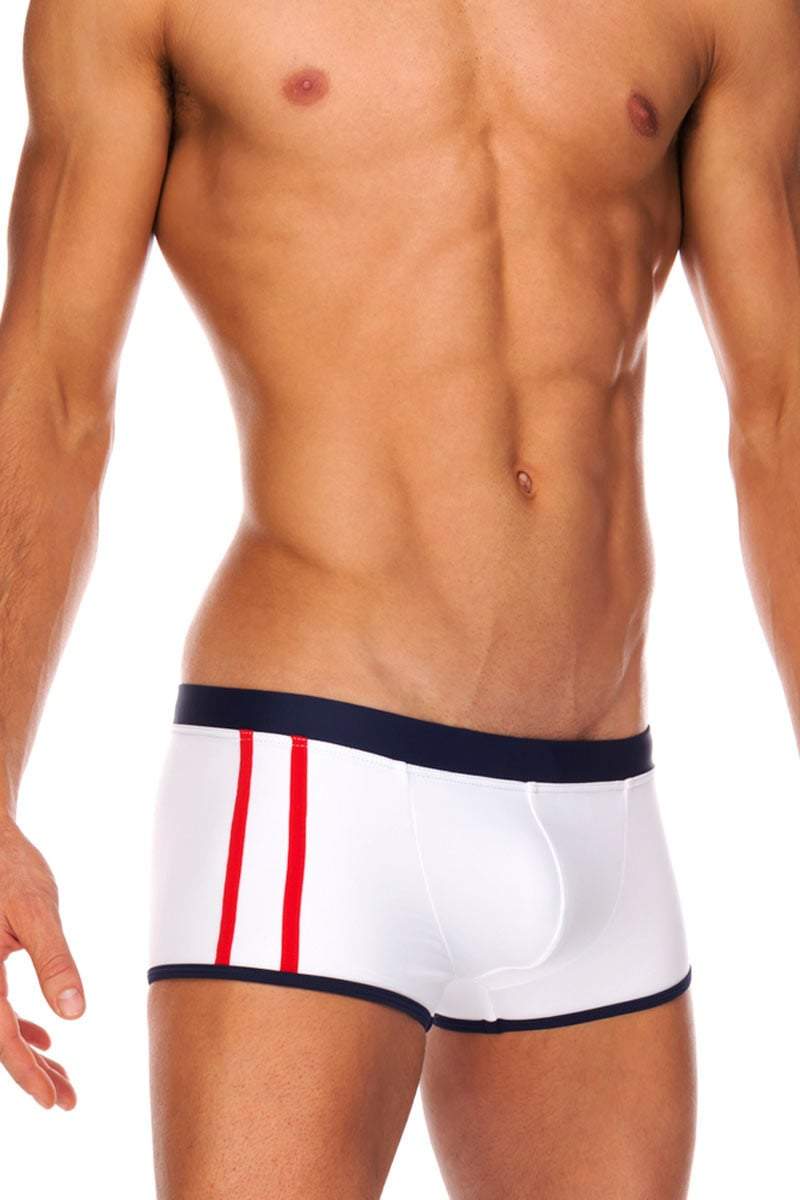 Tribe White & Navy Indian Swim Trunk