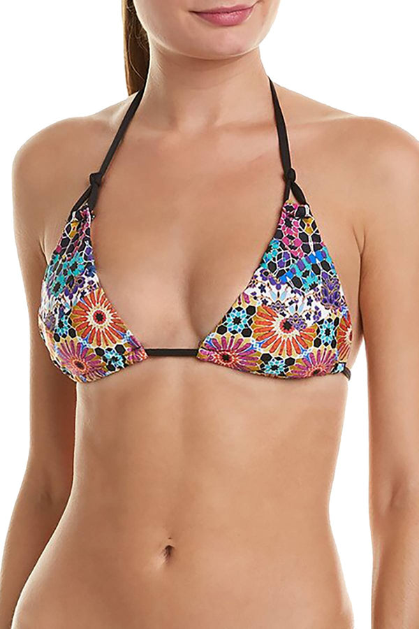 Trina Turk Golden Medallion Printed Triangle Bikini Top