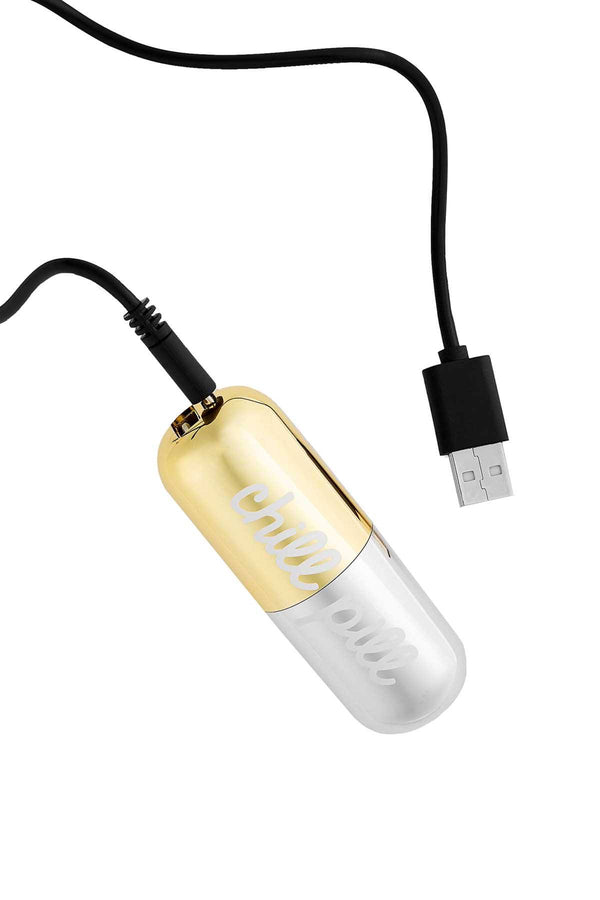 TwelveNYC Chill Pill Power Bank Charger in Gold/Silver