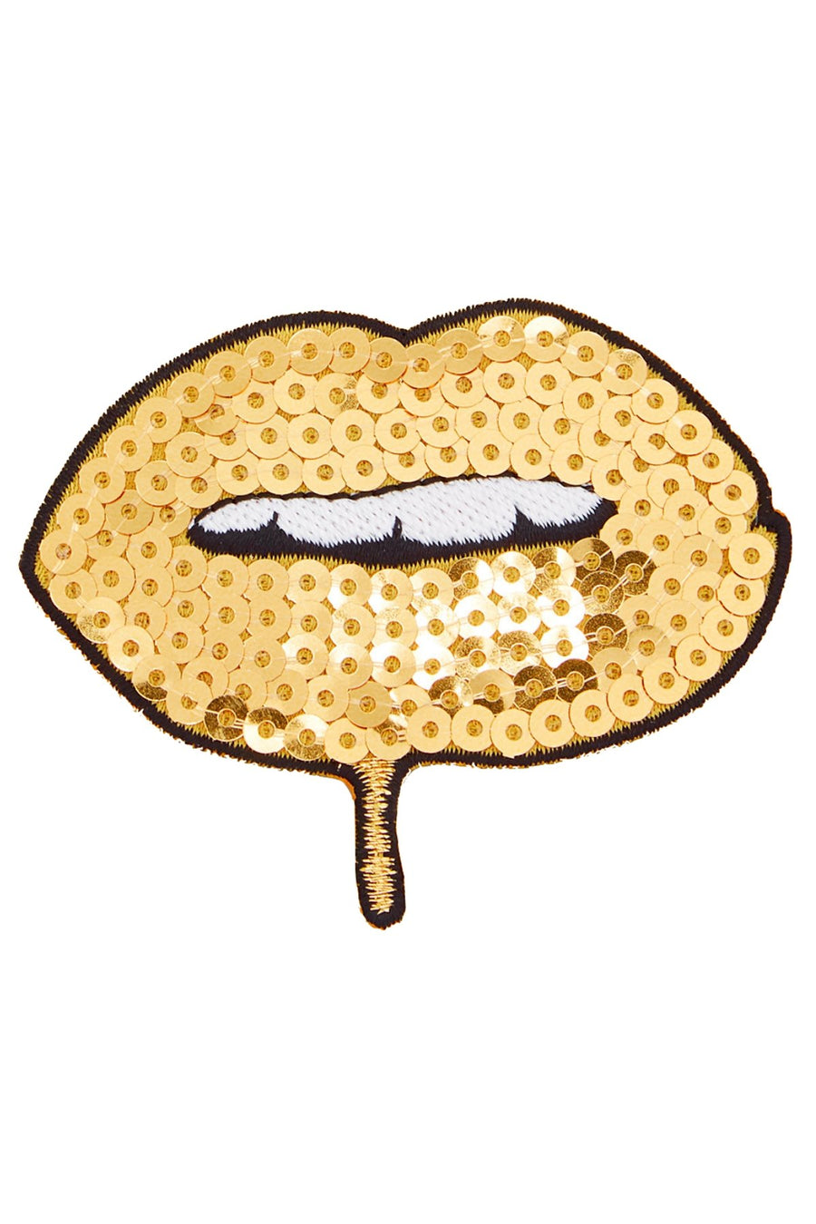 TwelveNYC Gold/Silver Drip-Lip/Broken-Heart 2-Pc Sequined Adhesive Patches