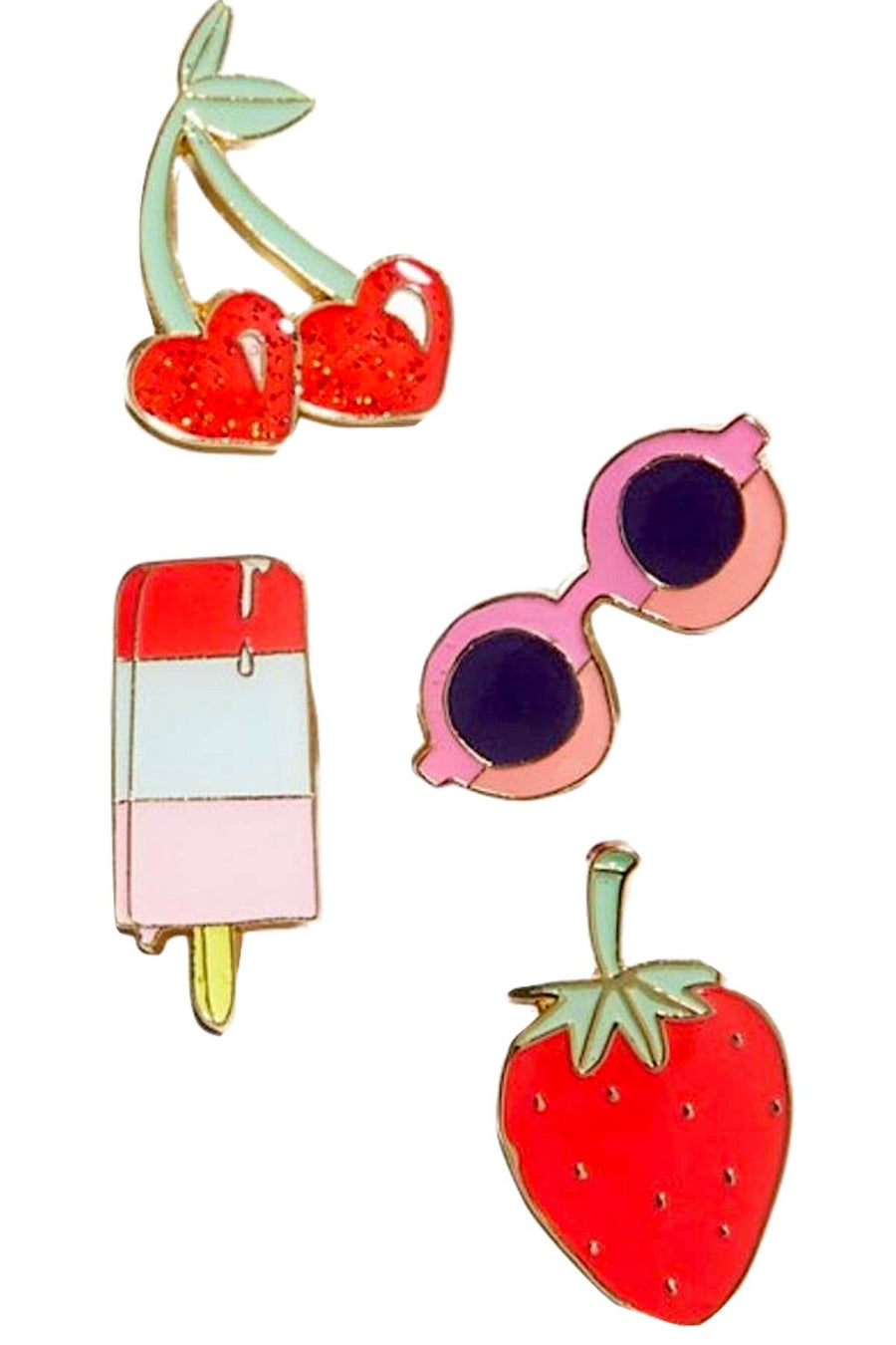 TwelveNYC Sunny-Fun 4-Pc Ename Pin Set