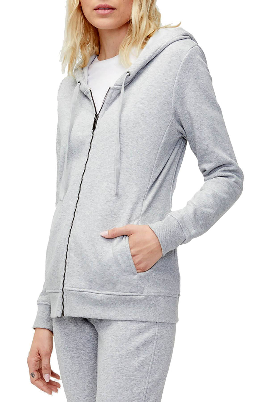 UGG Heather-Grey Clara Zip-Front Port Hoodie
