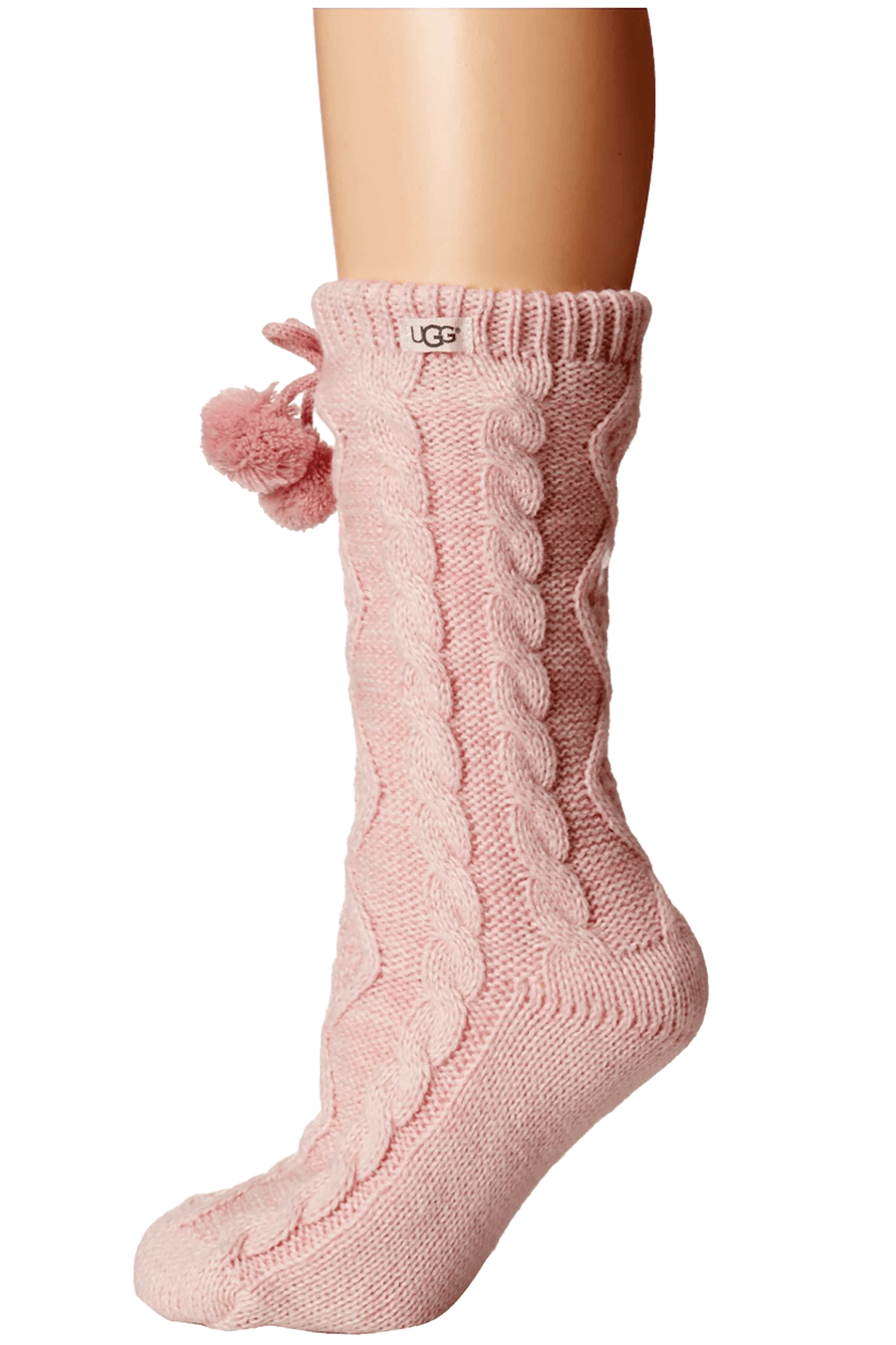 UGG Pom Pom Fleece Lined Socks in Seashell Pink