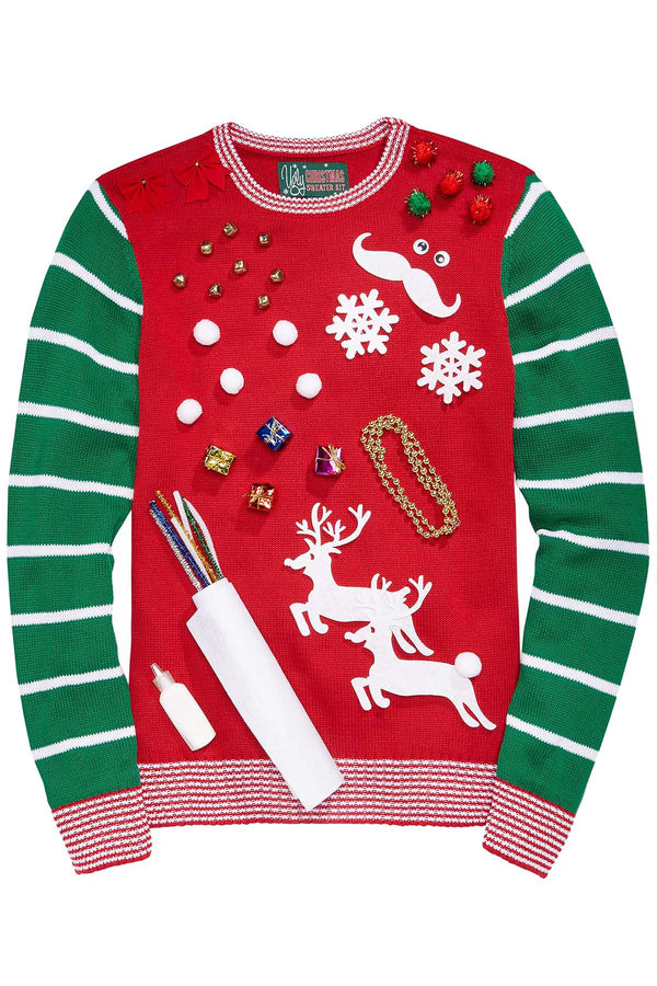 UglyKits™ Red/Green Unisex Ugly Christmas Sweater Kit