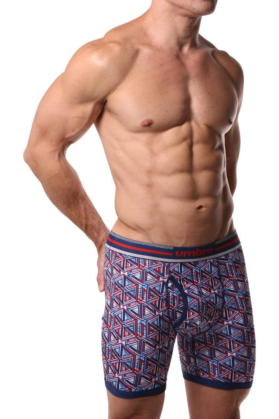 Umbro Red/White/Blue Geometric Performance Boxer Brief