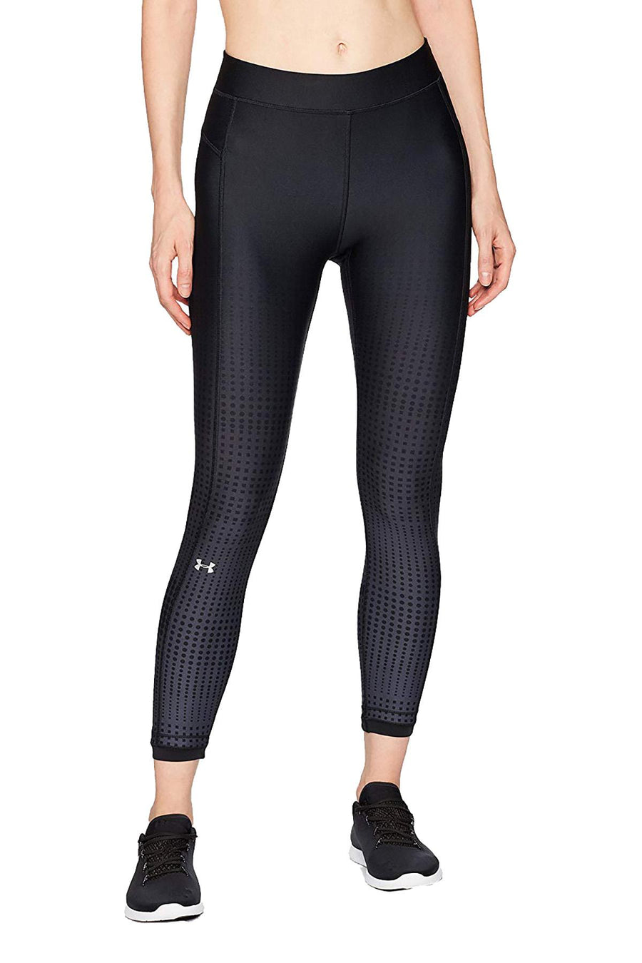 Under Armour Black-Stealth/Grey-Metallic Printed Compression Ankle Legging