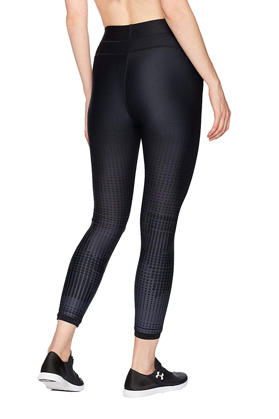 Under Armour Black-Stealth/Grey-Metallic Printed Compression Ankle Legging