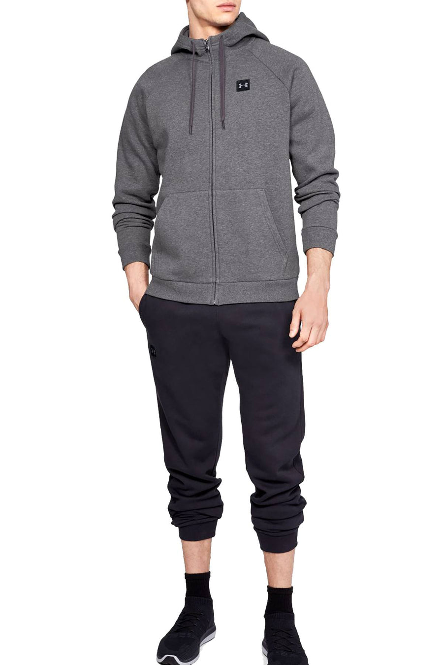 Under Armour Charcoal Rival Fleece Full Zip Hoodie