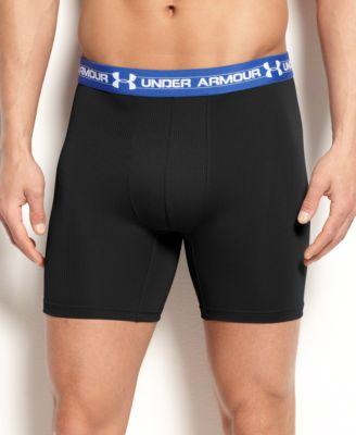 Under Armour Men's Underwear, Mesh 6" BoxerJock Graphite/white