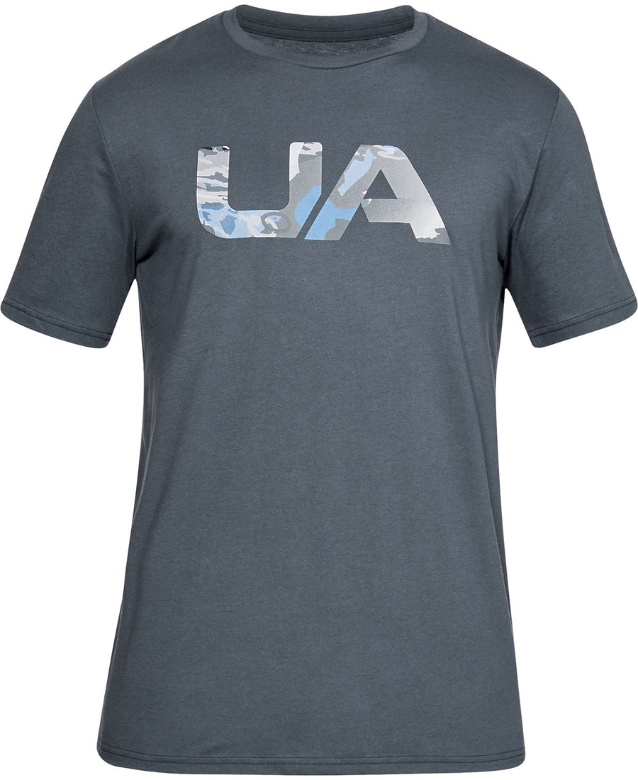 Under Armour Printed-logo T-shirt Grey/Blue Camo