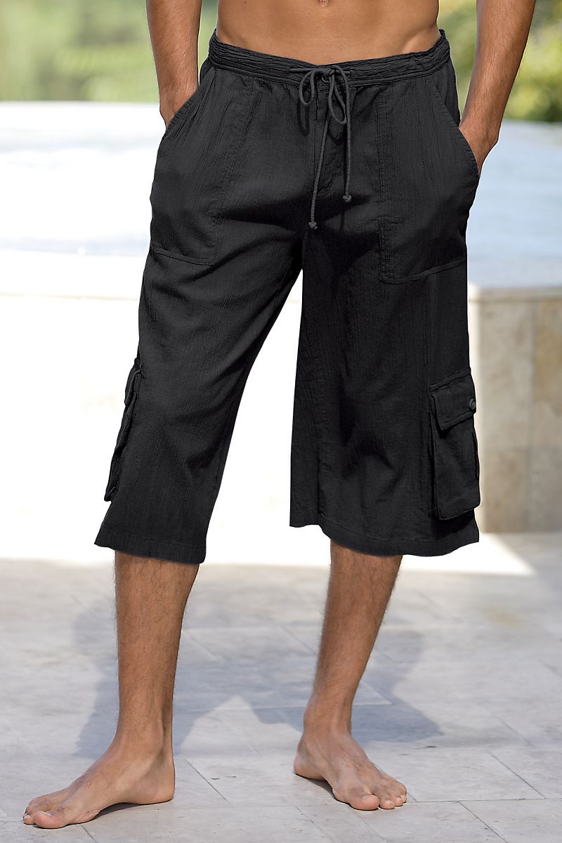 Undergear Black Gauze Drawstring Capri Pant