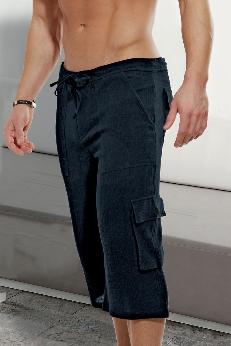 Undergear Black Gauze Drawstring Capri Pant