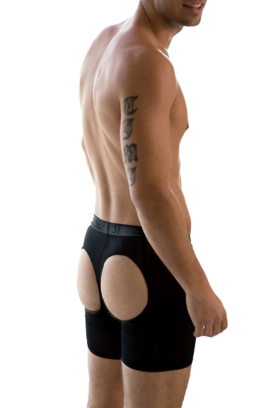 Undergear Black Shape Enhancer Jock-Thong Boxer Brief