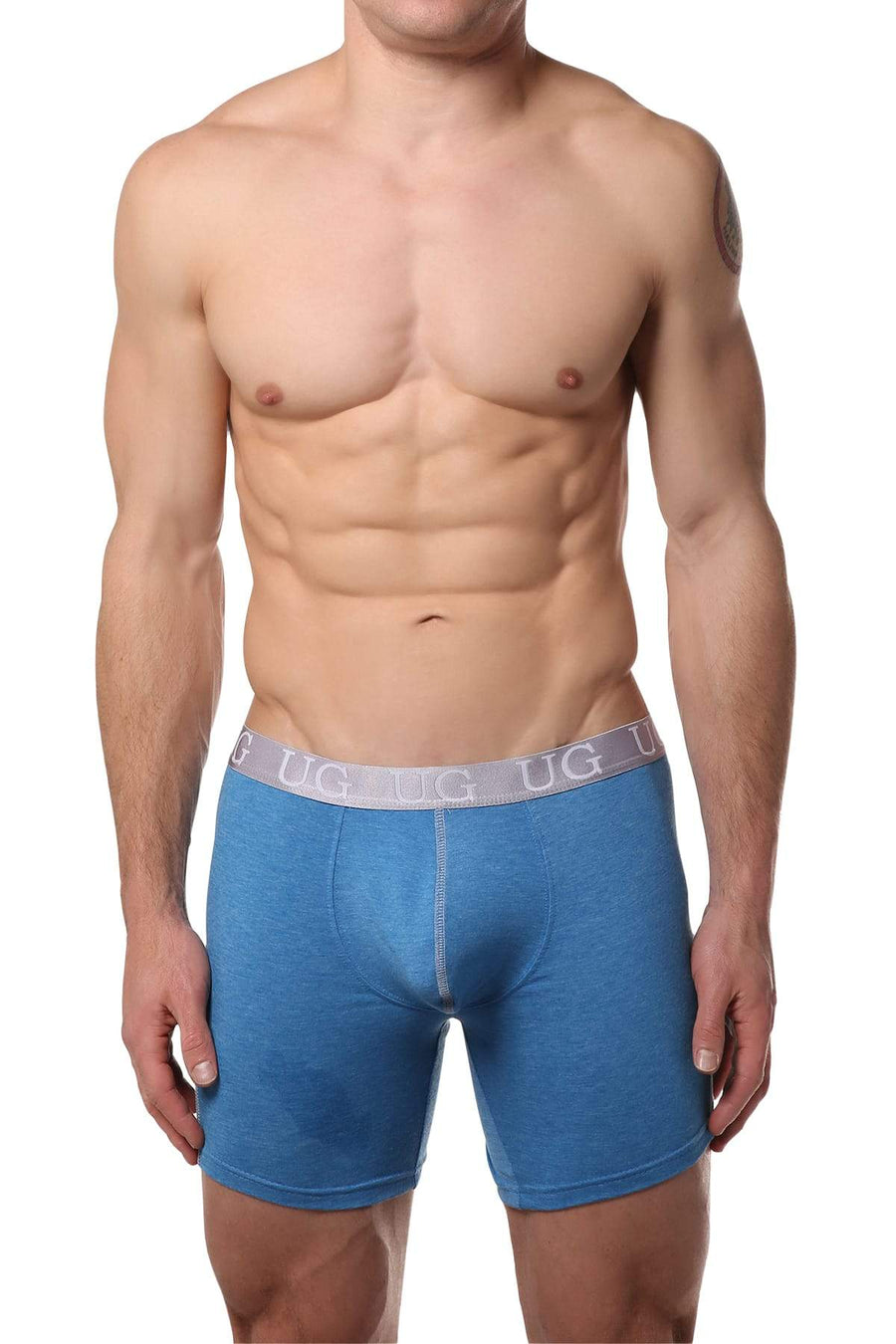 Undergear Pool-Blue Heather-Band Basix Boxer Brief