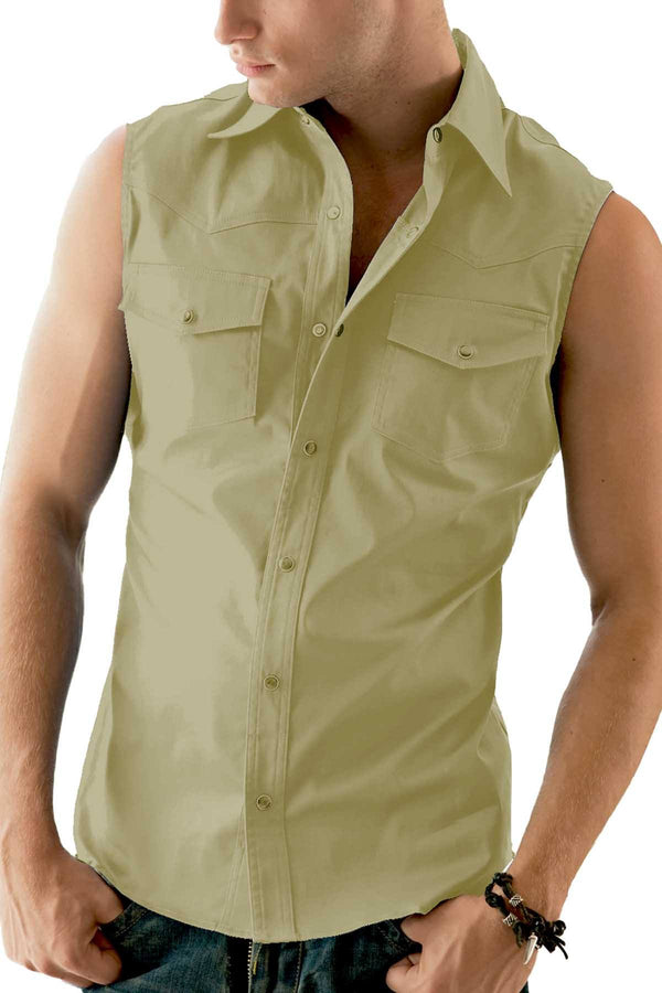 Undergear Sage Pearl-Snap Sleeveless Shirt