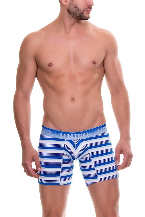 Unico Blue/White Striped Glaze Boxer Brief