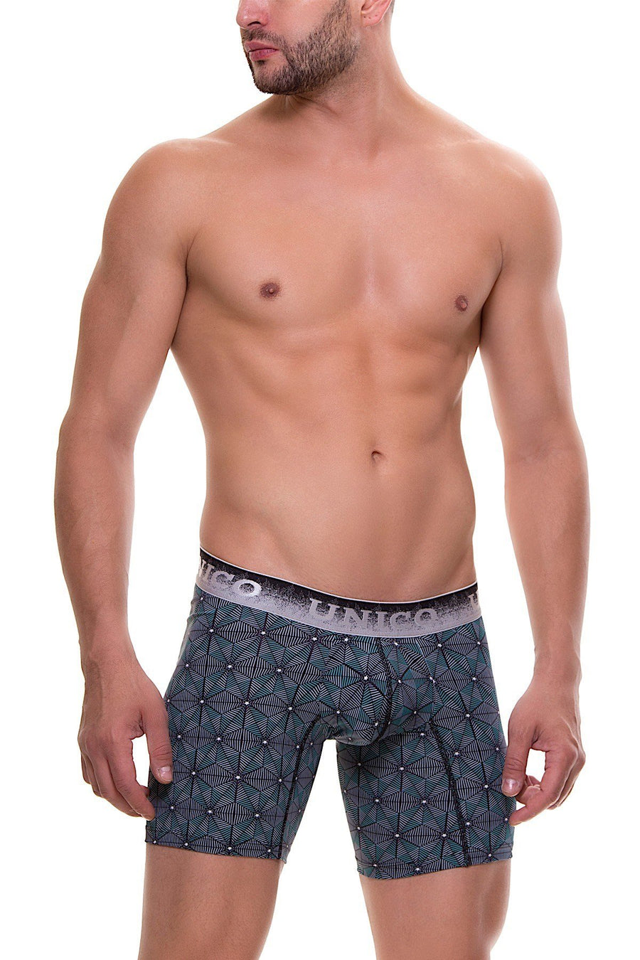 Unico Green/Grey Bright Boxer Brief