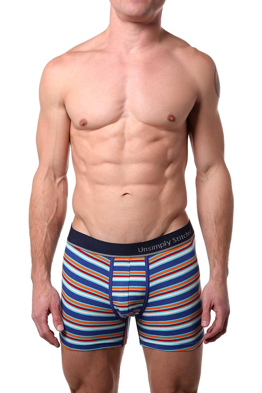 Unsimply Stitched Blue/Orange/Red Sunset-Stripe Trunk