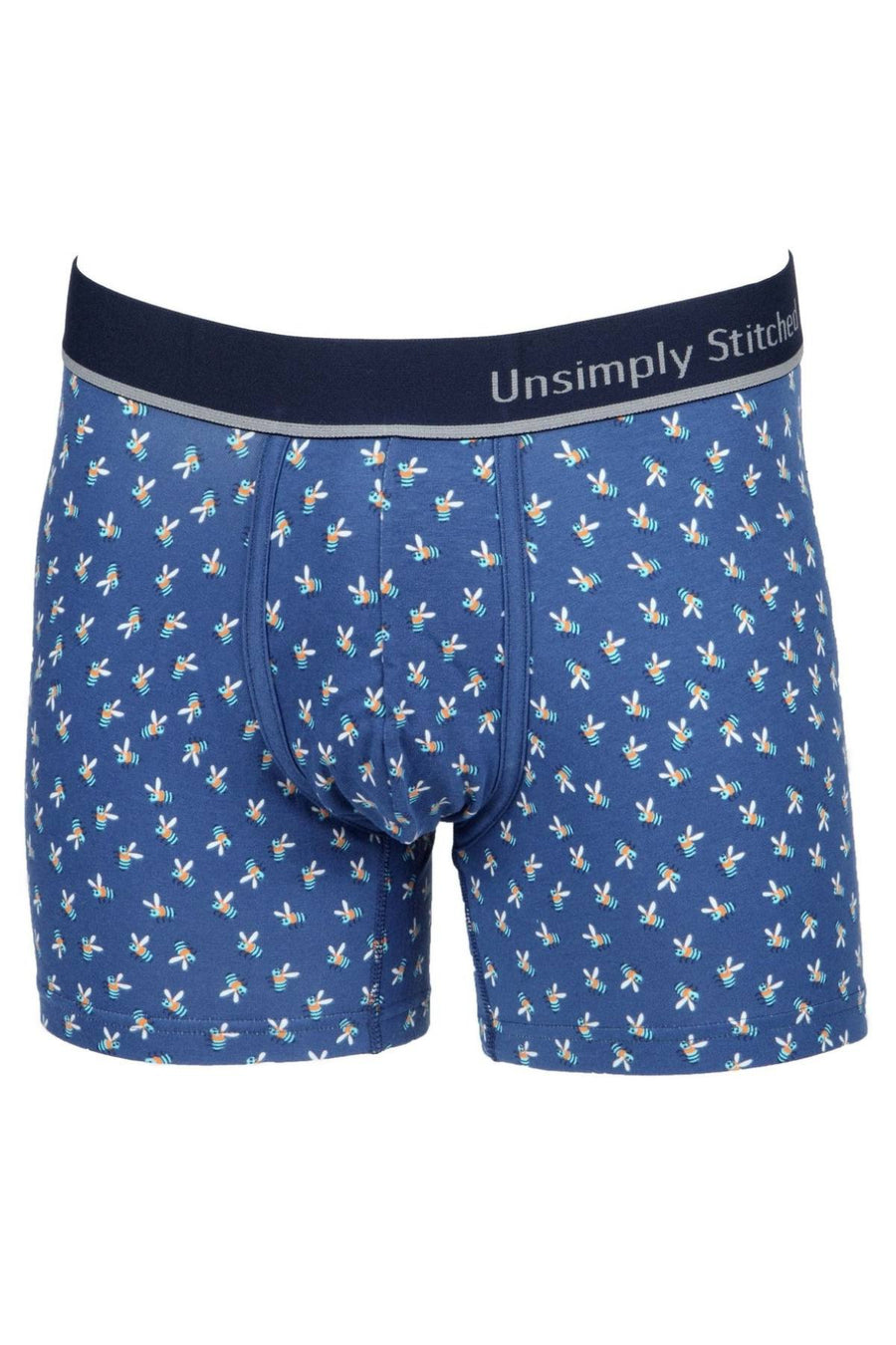 Unsimply Stitched Denim-Blue Bees Boxer Brief