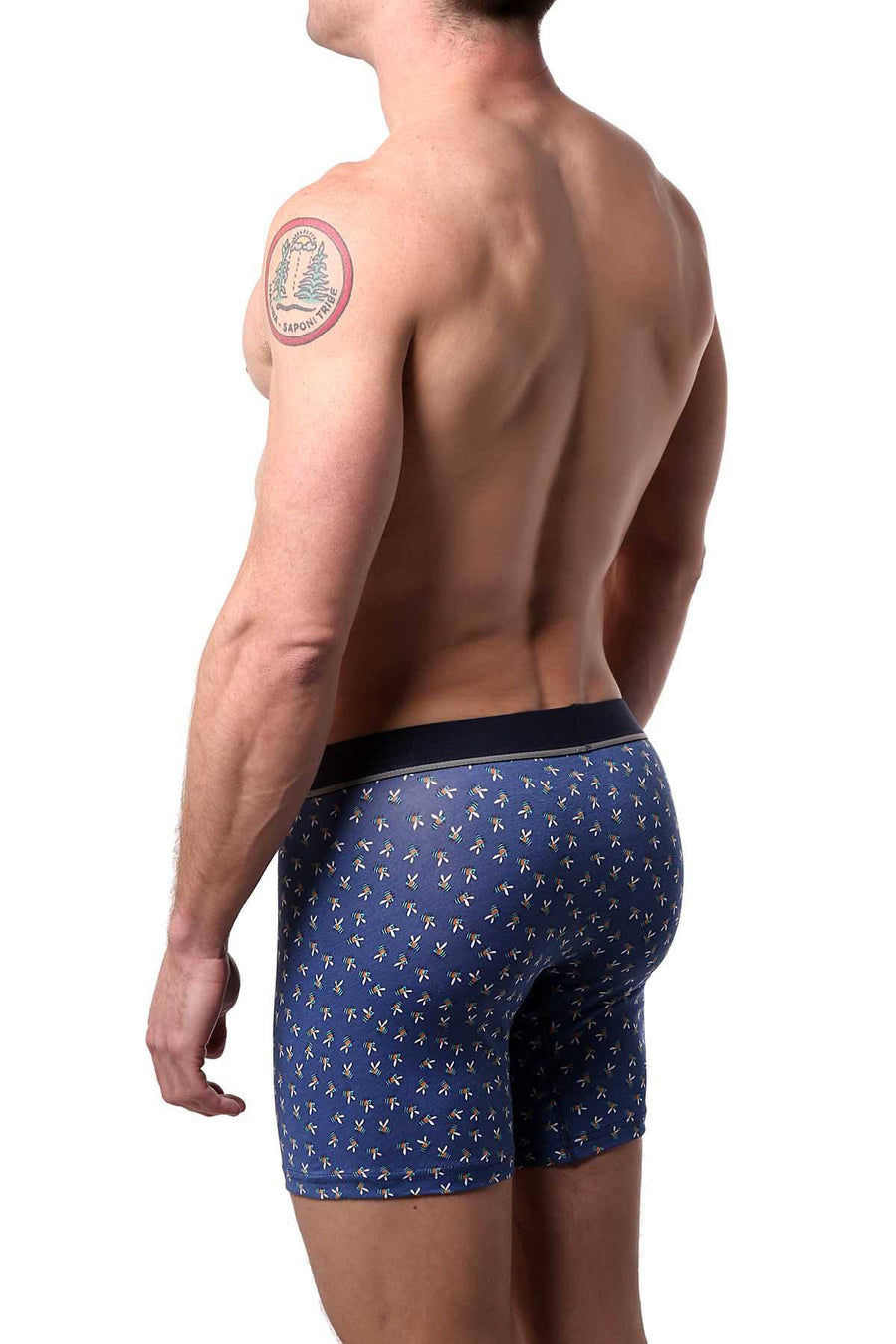 Unsimply Stitched Denim-Blue Bees Boxer Brief