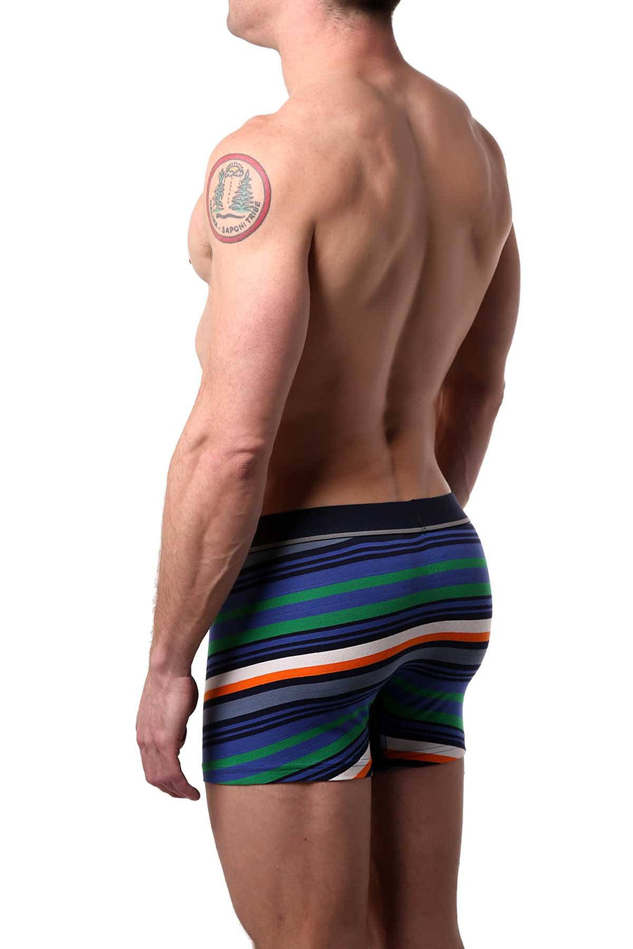 Unsimply Stitched Green/Blue/Orange Drive-Stripe Trunk