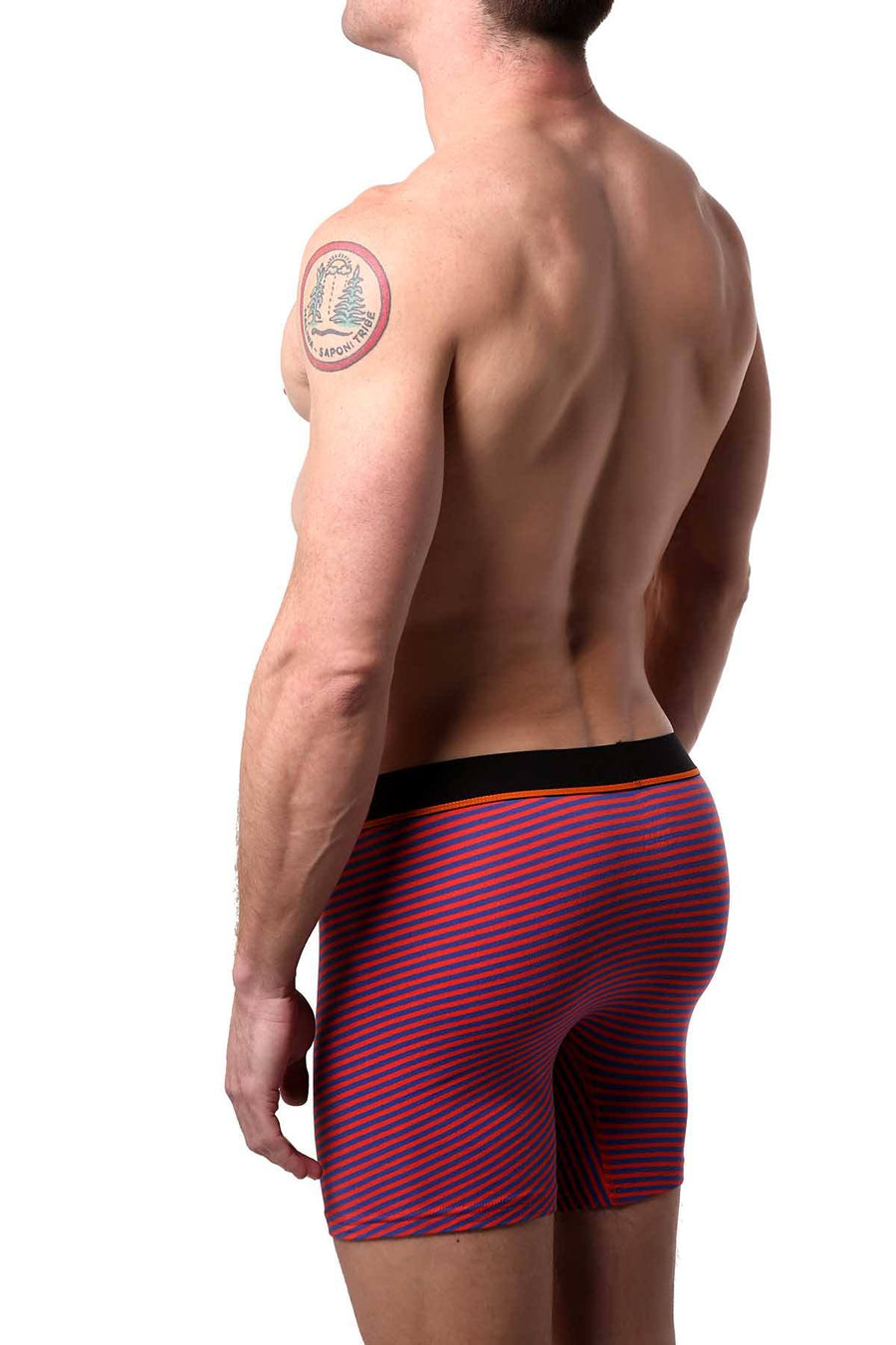 Unsimply Stitched Orange/Blue Sailor-Stripe Boxer Brief