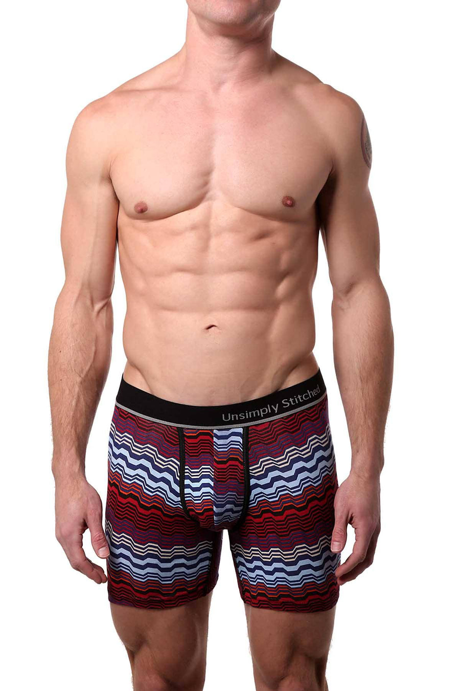 Unsimply Stitched Red/Wht/Denim Geo-Swell Boxer Brief