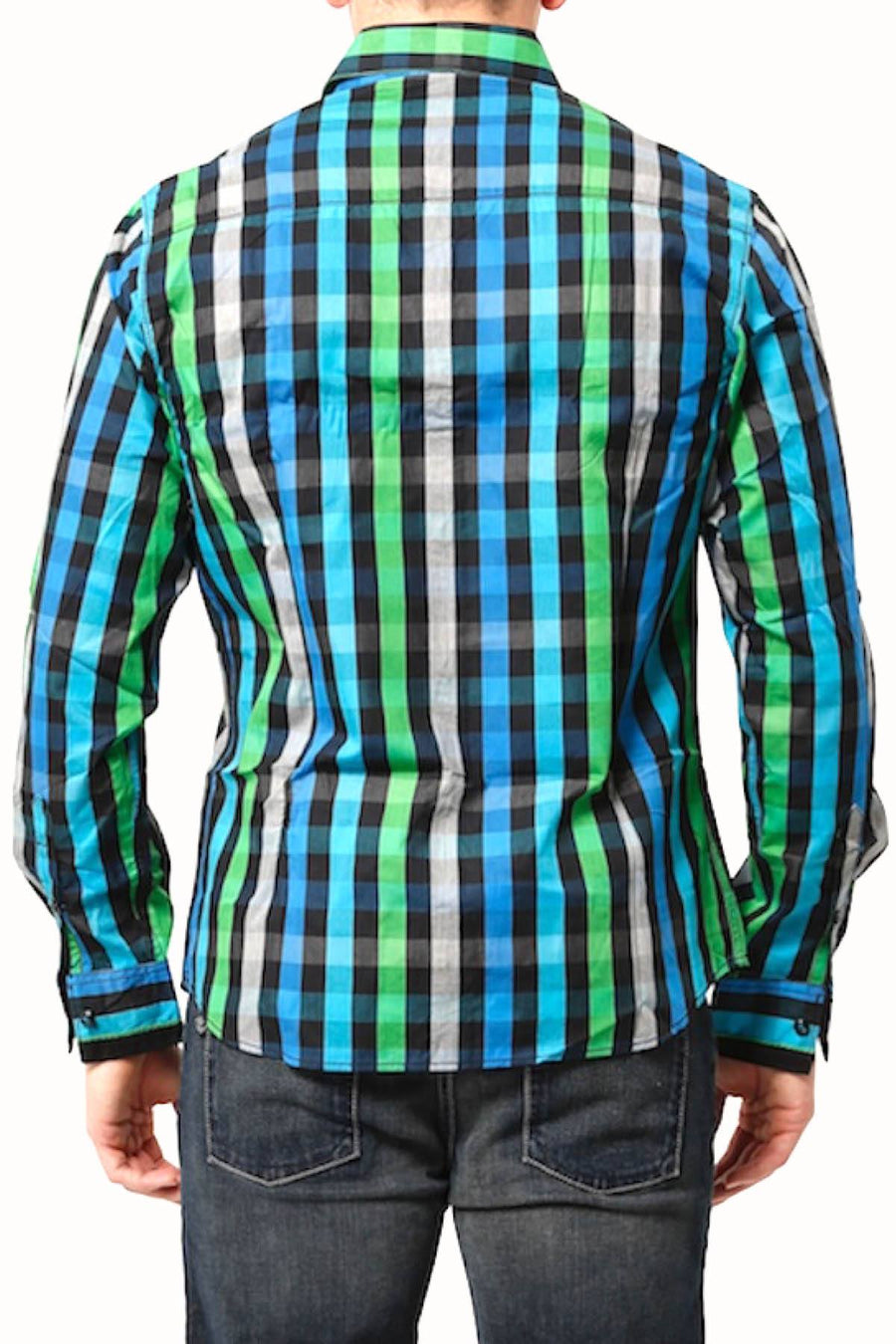 V.I.P. Collection Green Buffalo Plaid Button-Up Shirt