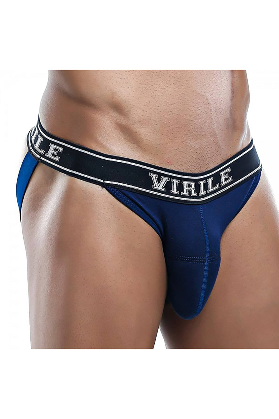 VIRILE Navy Padded-Pouch Jock