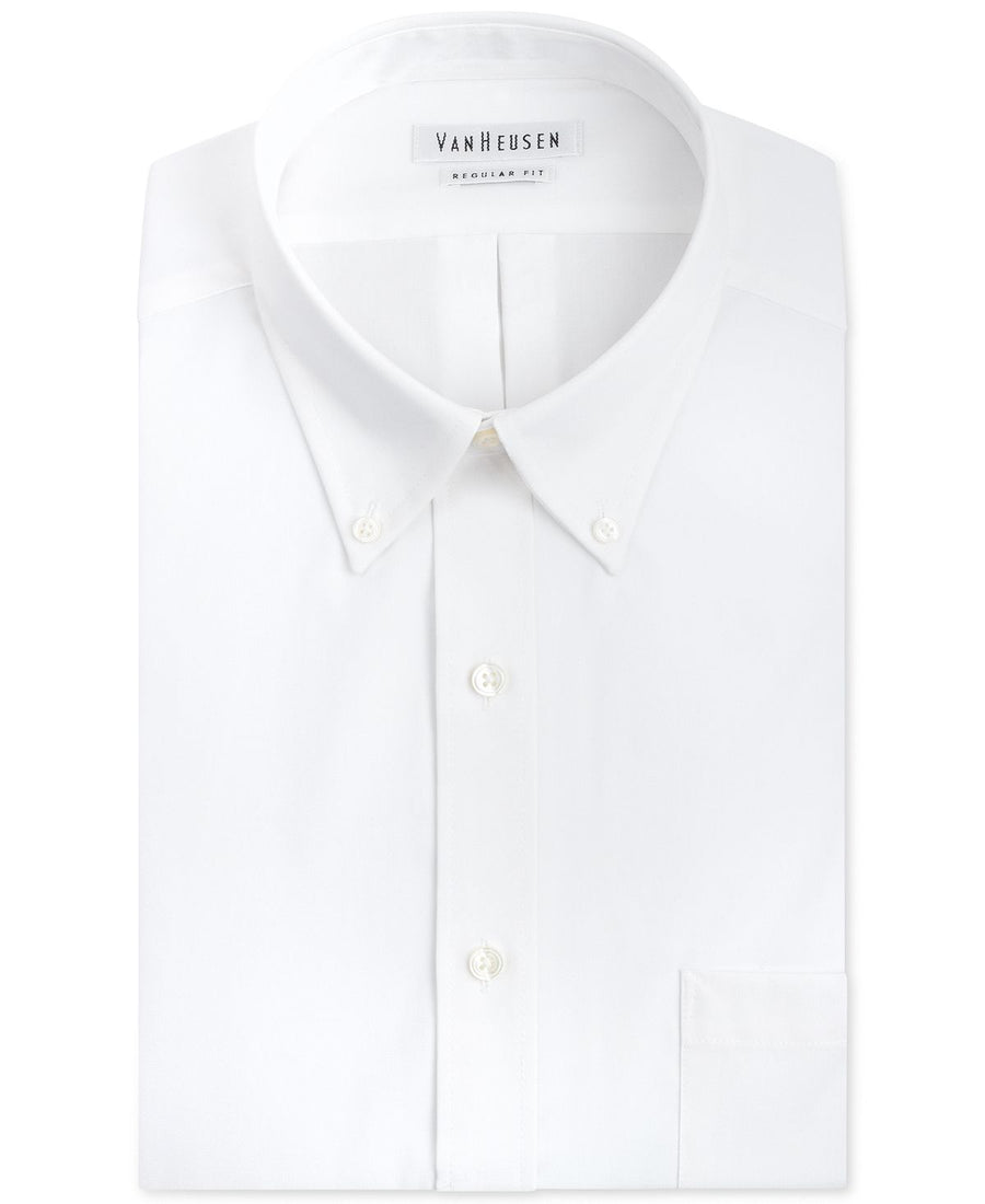 Van Heusen Classic-fit Easy Care Pinpoint Oxford Dress Shirt White