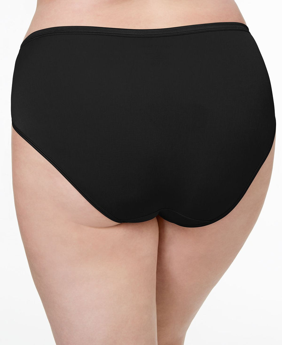 Vanity Fair Wo Illuminationplus High-cut Satin-trim Brief Underwear 13810 Midnight Black