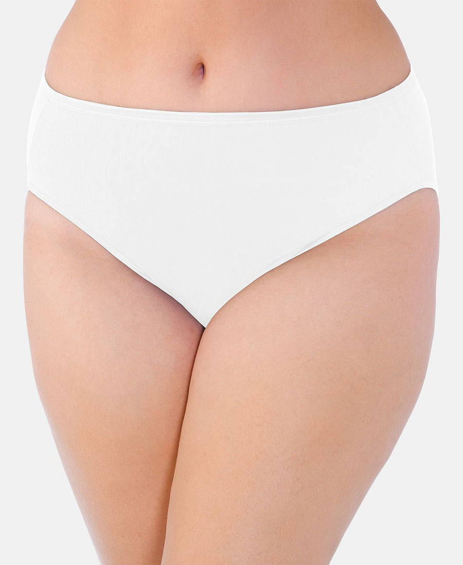 Vanity Fair Wo Illuminationplus High-cut Satin-trim Brief Underwear 13810 Star White