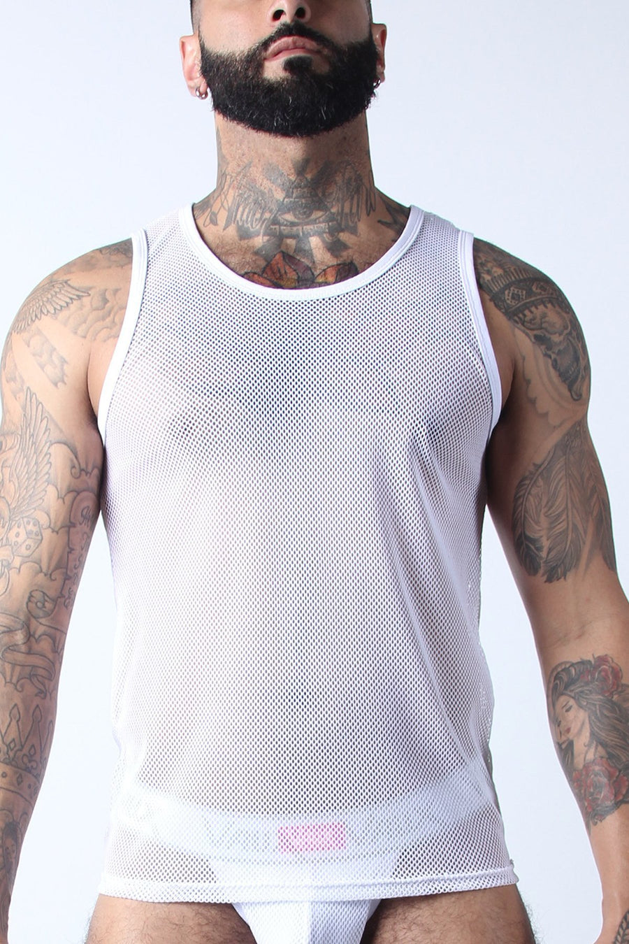 Vaux White VX1 Mesh Tank Top