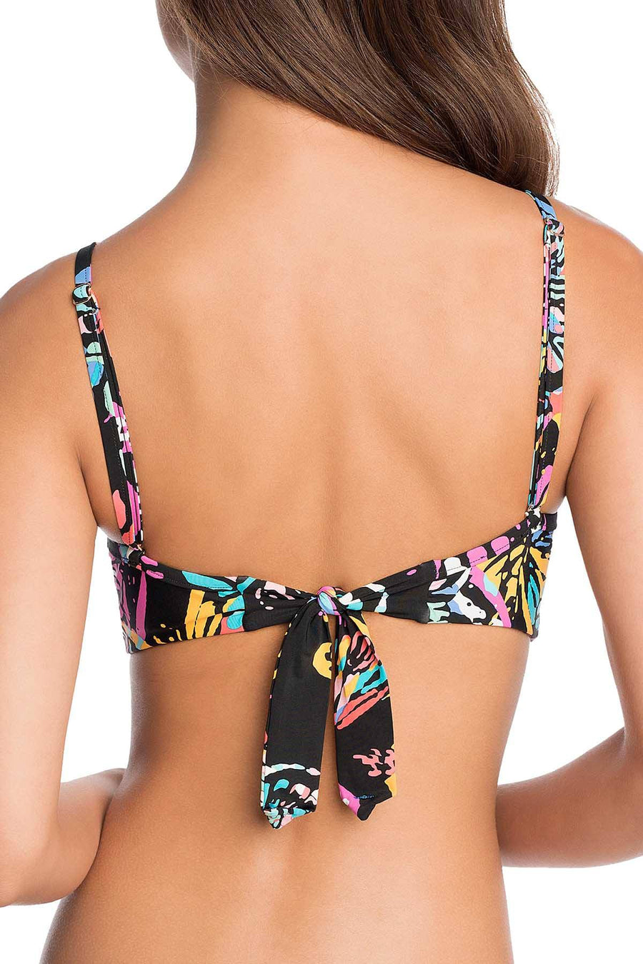 Vera Bradley Black/Multi Summer Reversible Wrap Bikini Top