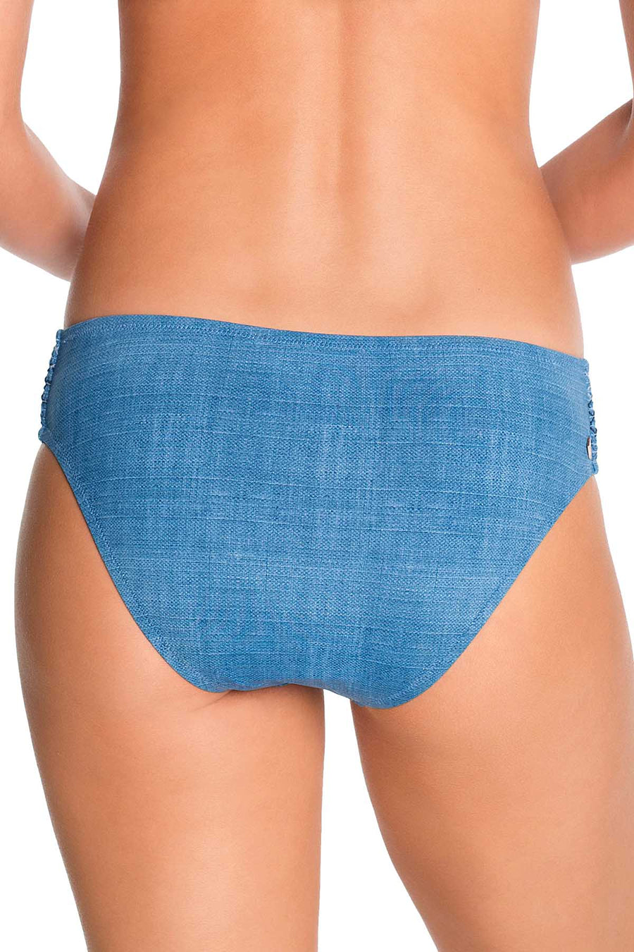Vera Bradley Blue Chambray & Chardonnay Embroidered Bikini Bottom
