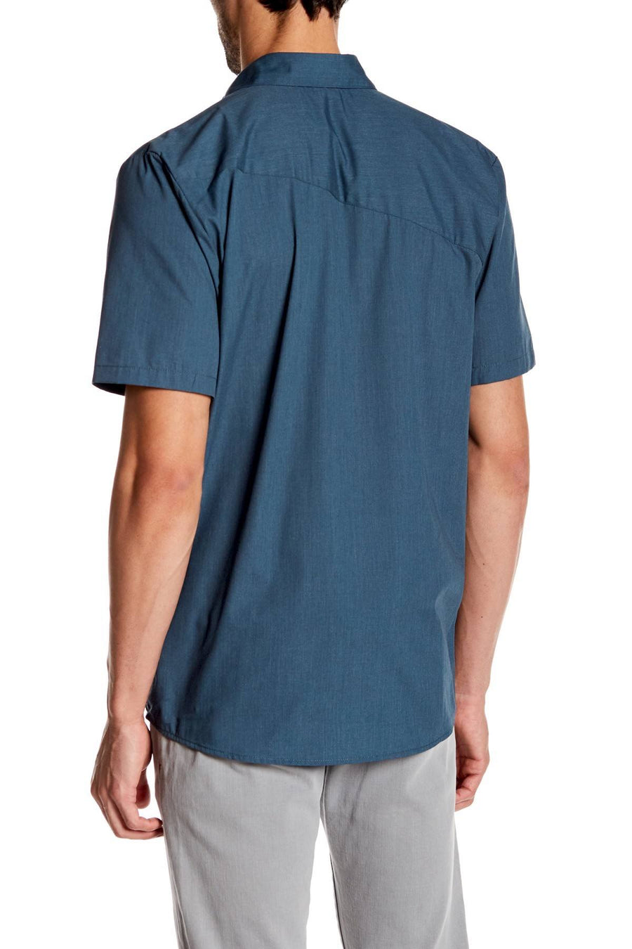 Volcom Blue-Air Everett Solid Short-Sleeve Shirt