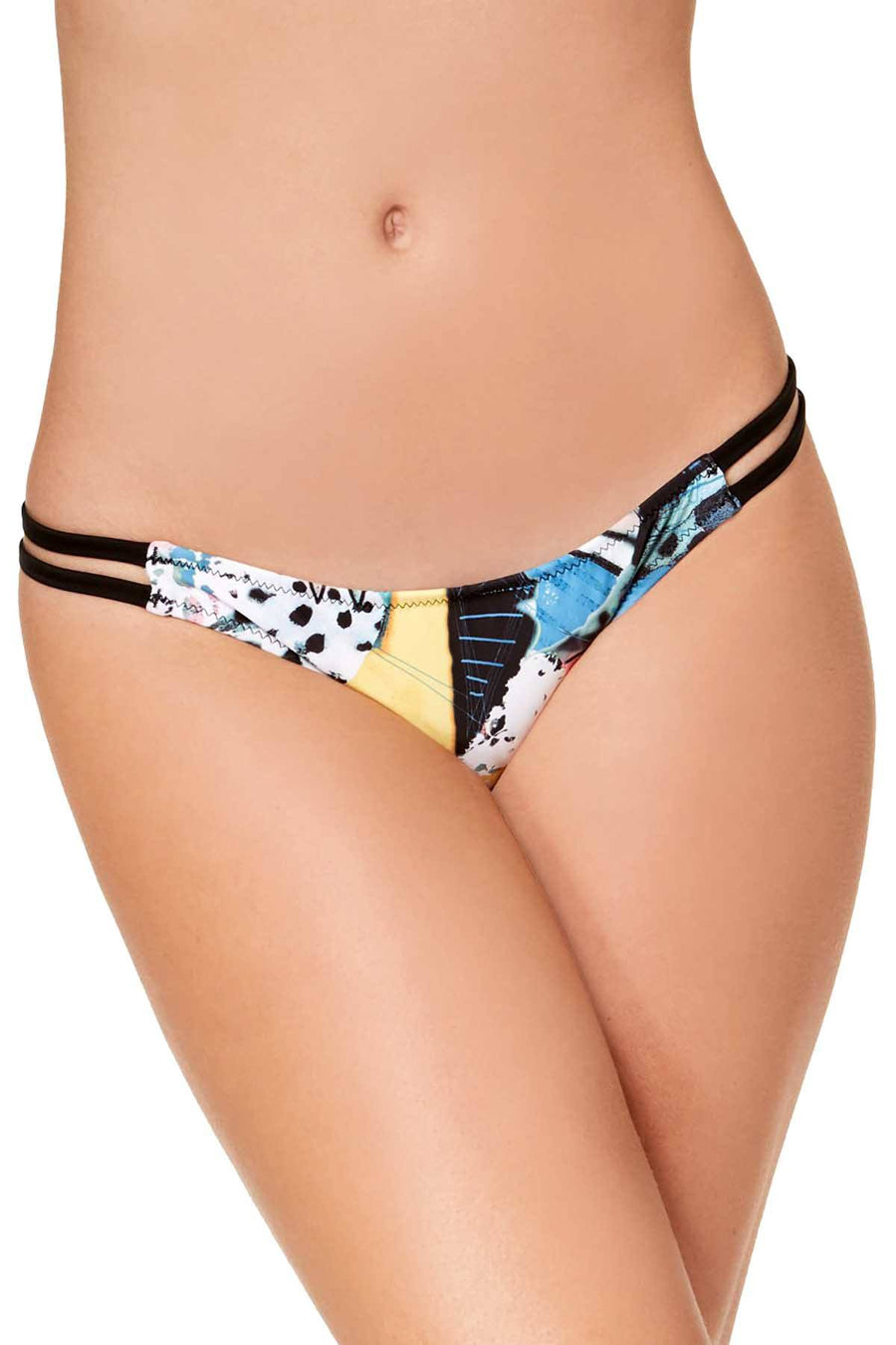 Volcom Collage Dropout Printed Strappy Hipster Bikini Bottom