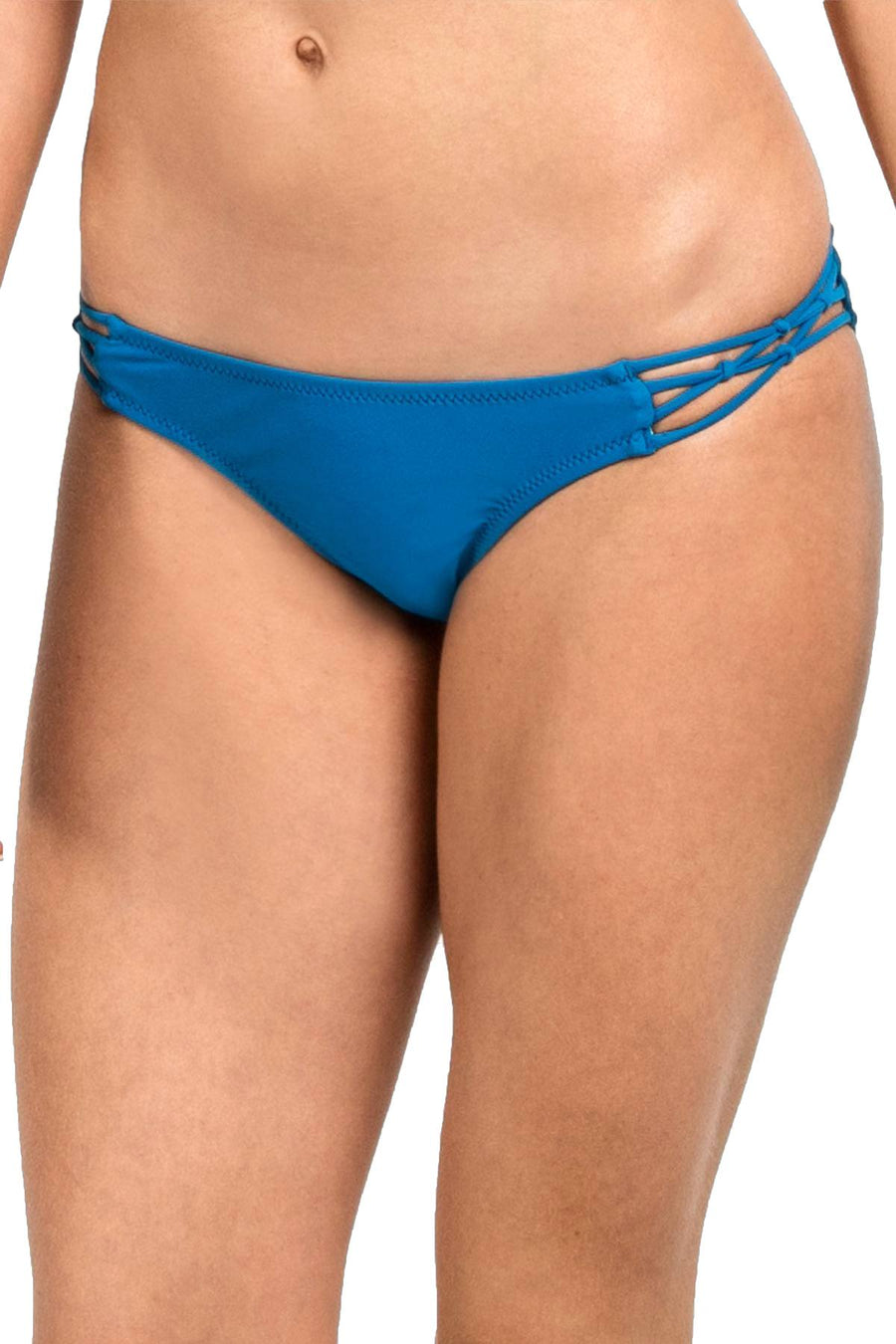 Volcom Ocean Blue Simply Solid Macrame Bikini Bottom