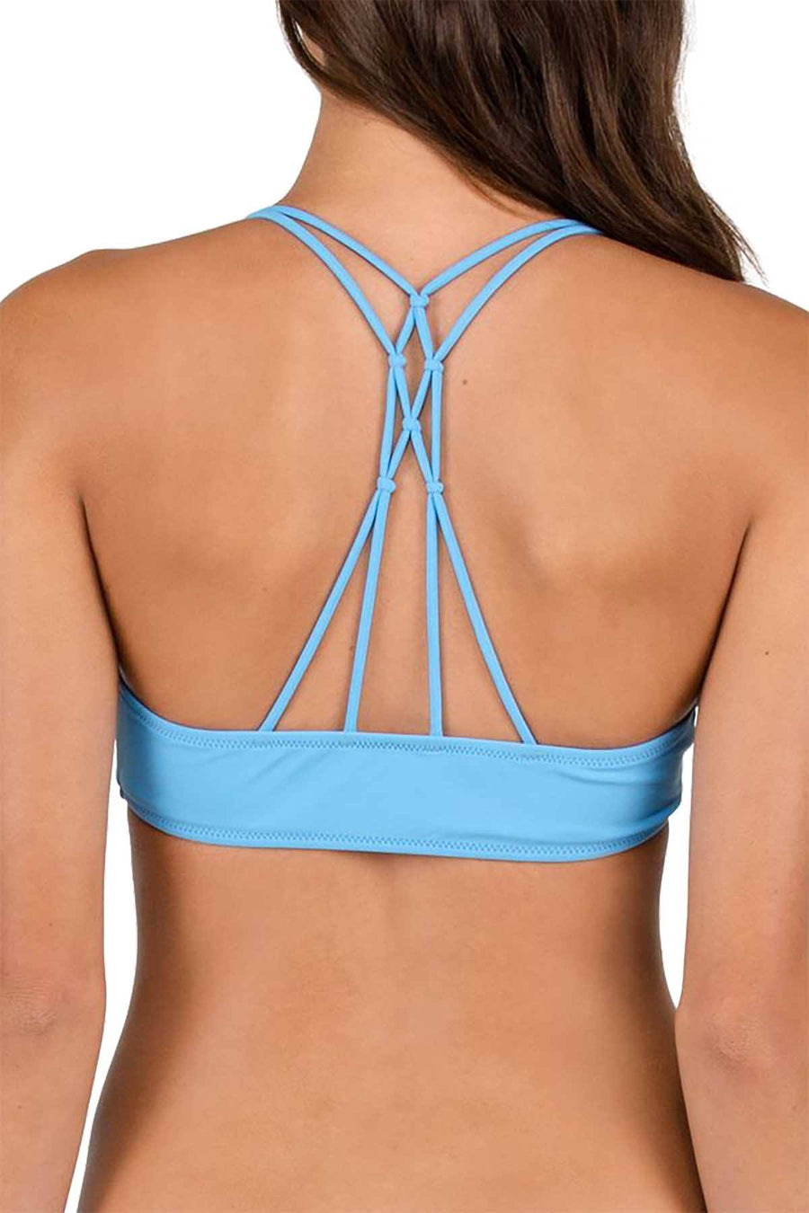 Volcom Sandy-Indigo Simply Solid Strappyback Halter Bikini Top
