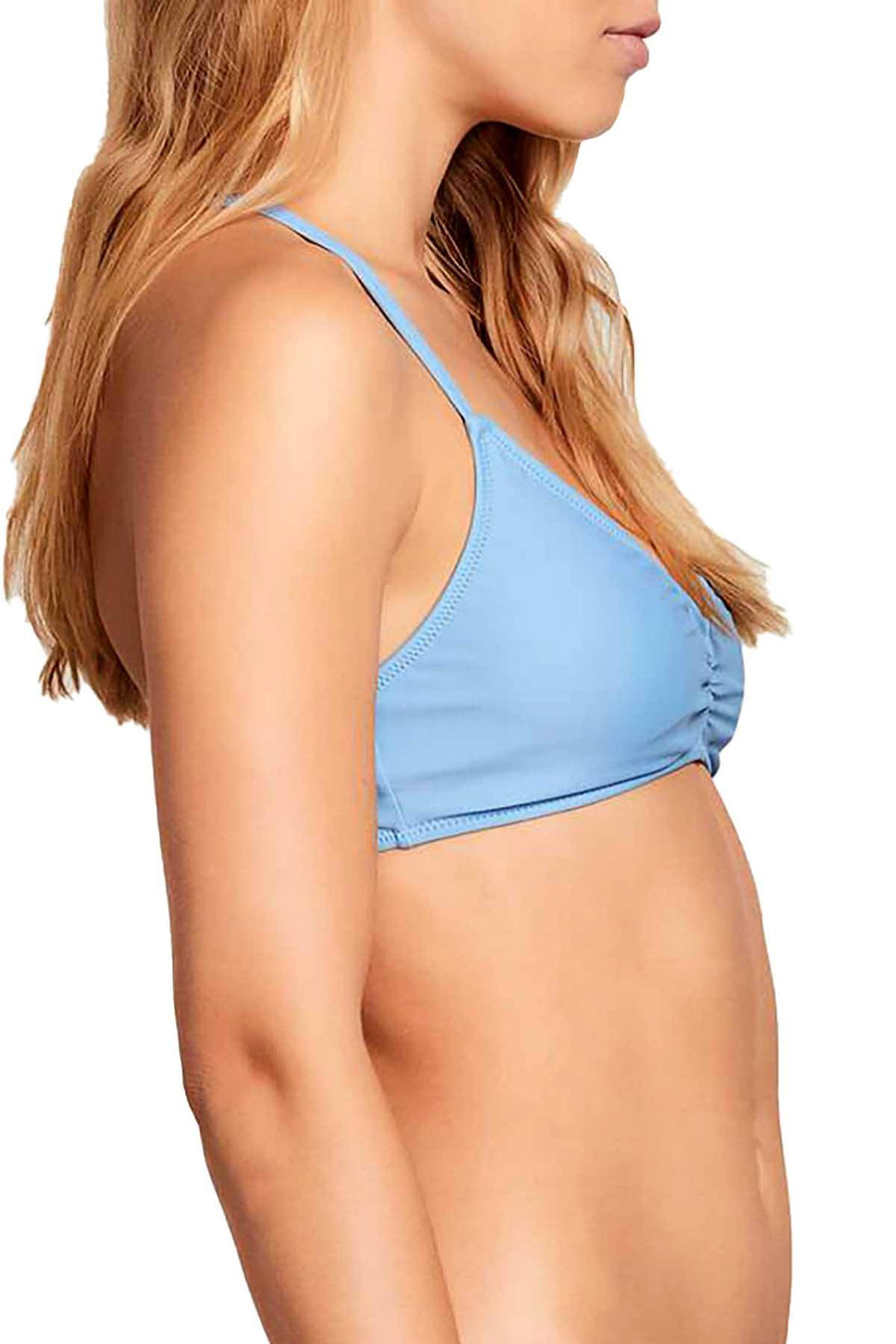 Volcom Sandy-Indigo Simply Solid Strappyback Halter Bikini Top