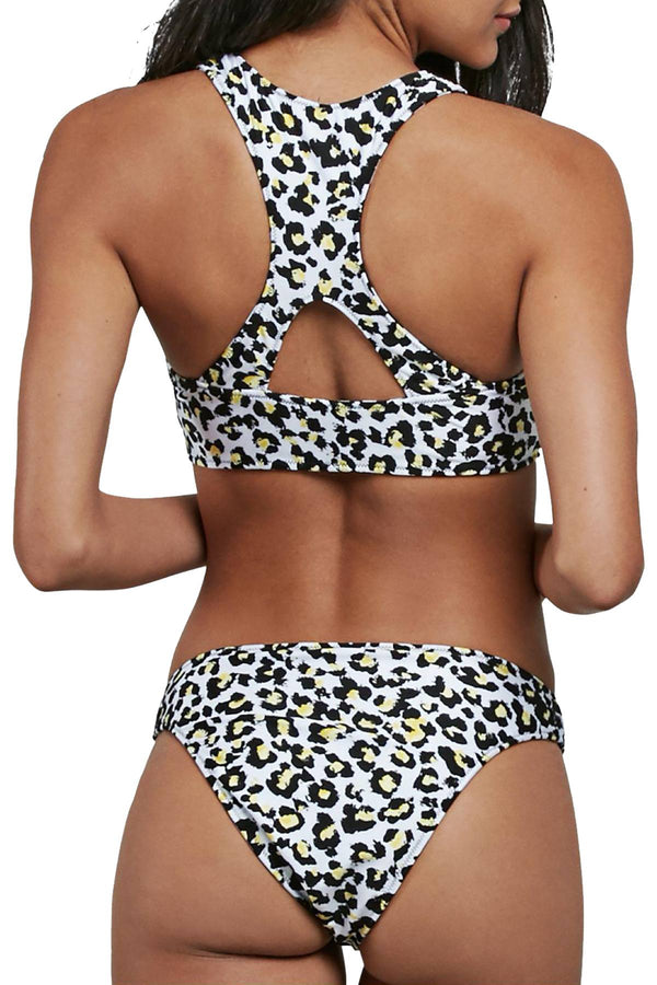 Volcom Seeing Spots High Leg Bikini Bottom in Black