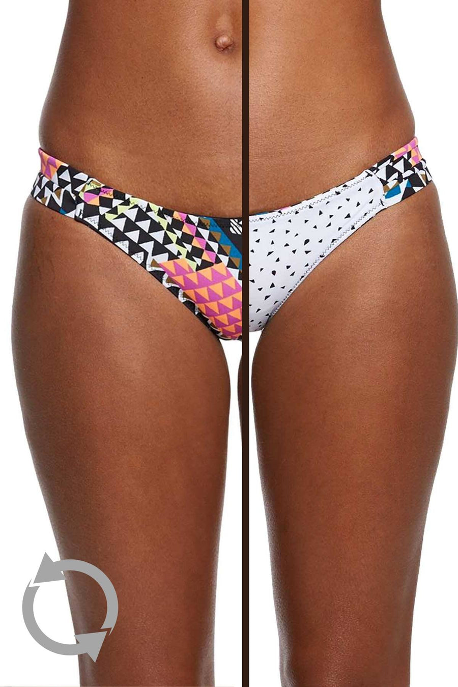 Volcom White/Multi Reversible Spot-On Bikini Bottom