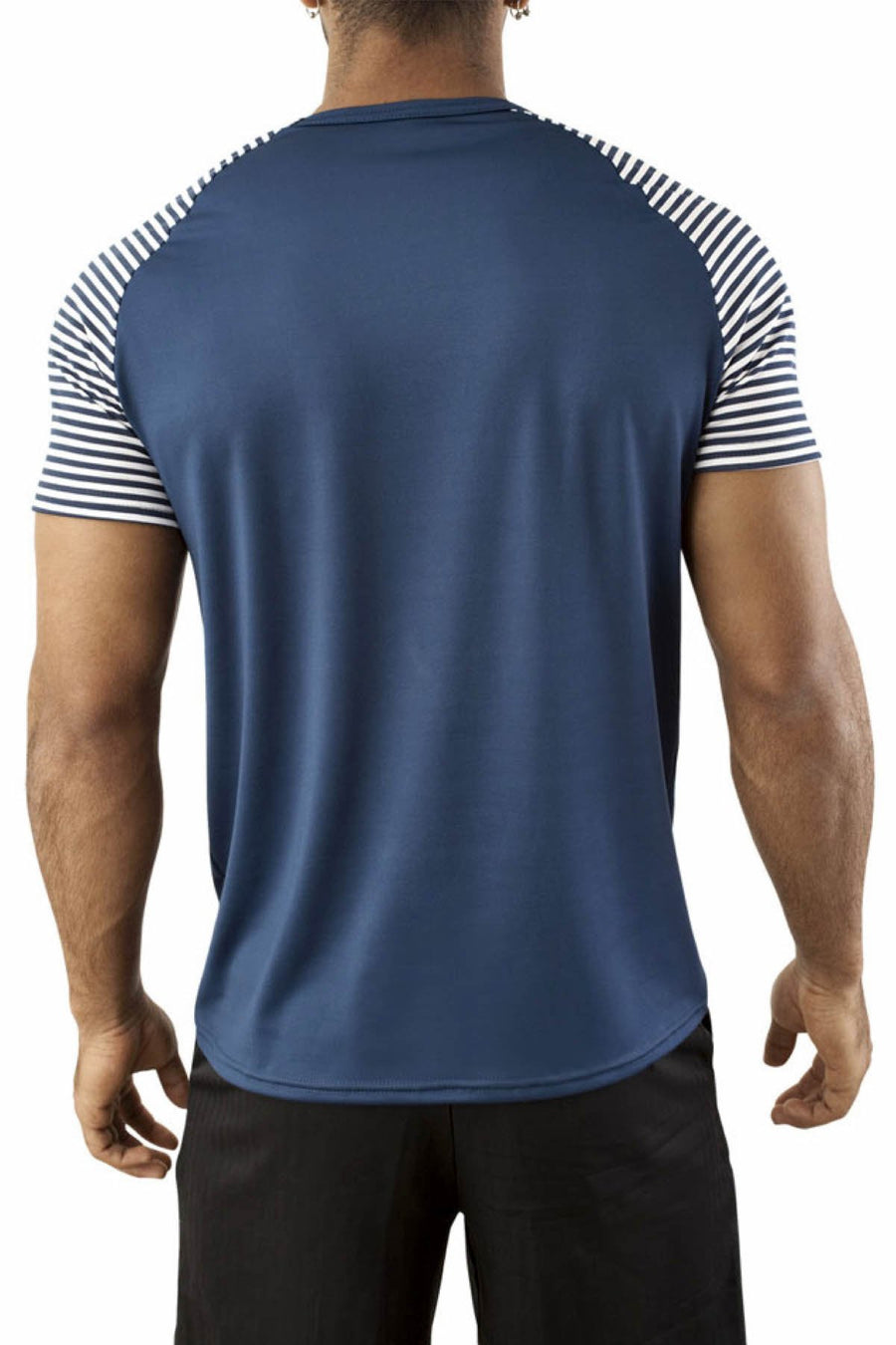 Vuthy Navy Striped Raglan Tee