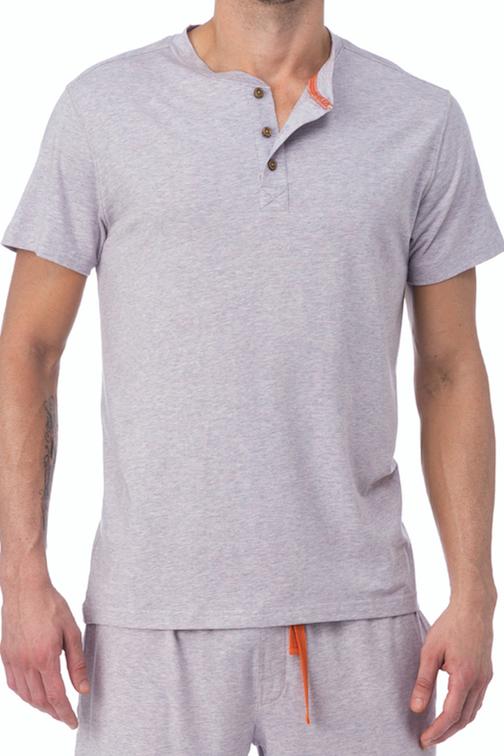 WOOD Violet Grey Short Sleeve Henley