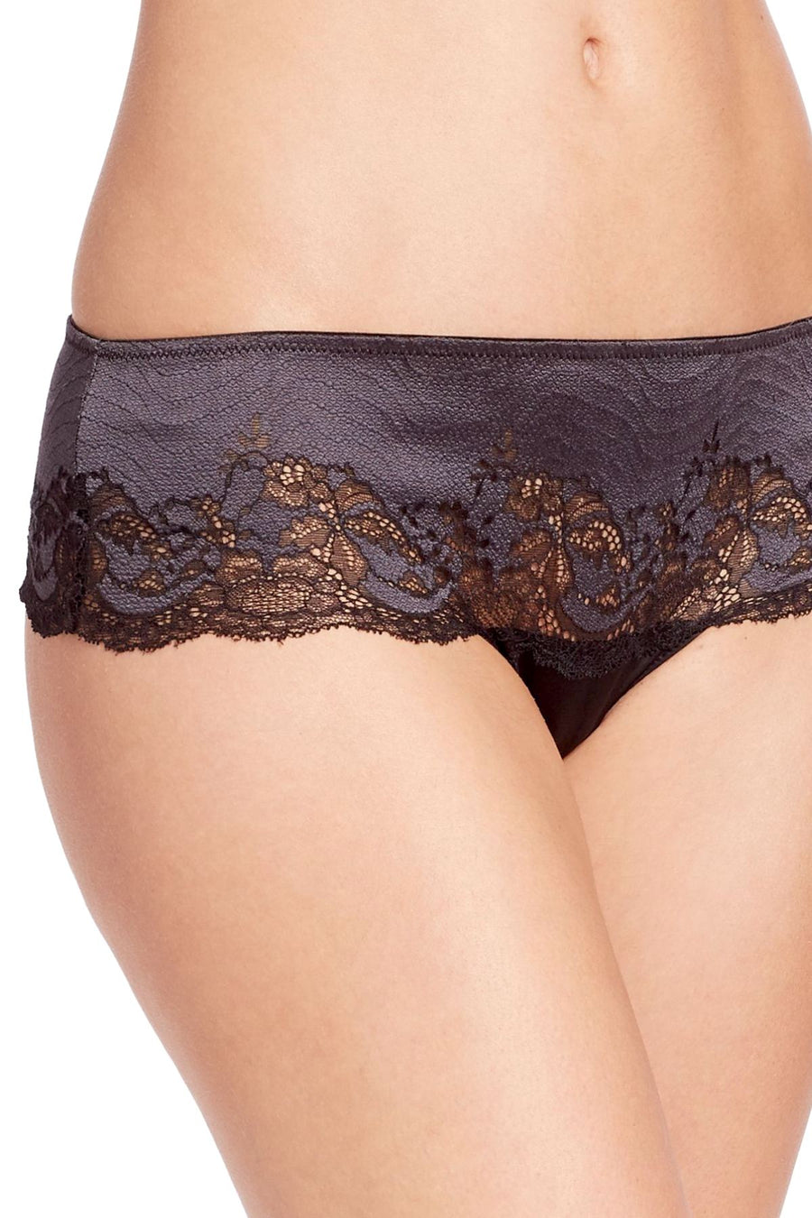 Wacoal Black/Graphite Lace Affair Tanga-Thong