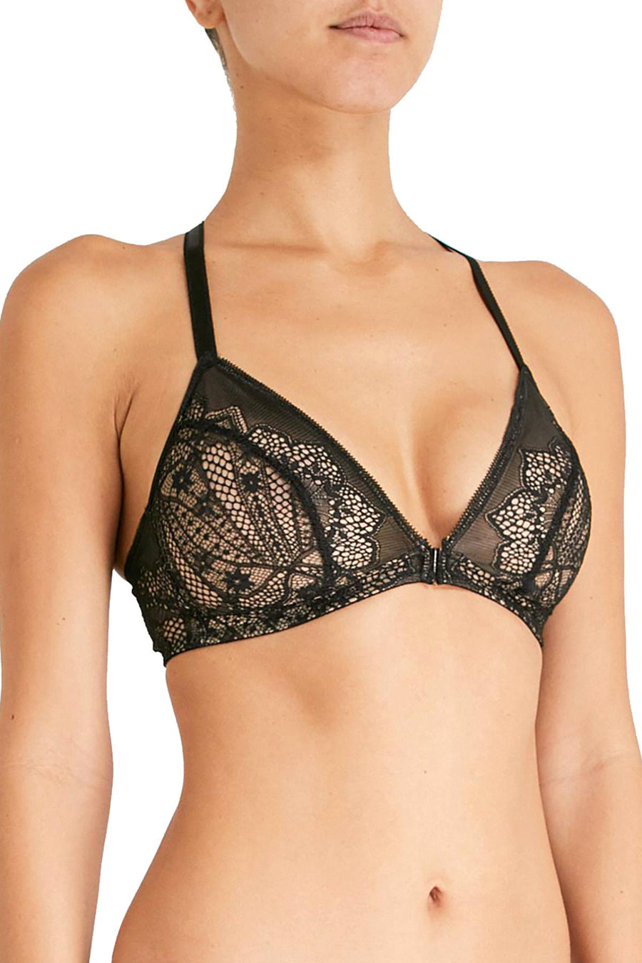 Wacoal Black Take The Plunge Wireless Racerback Front Closure Bralette