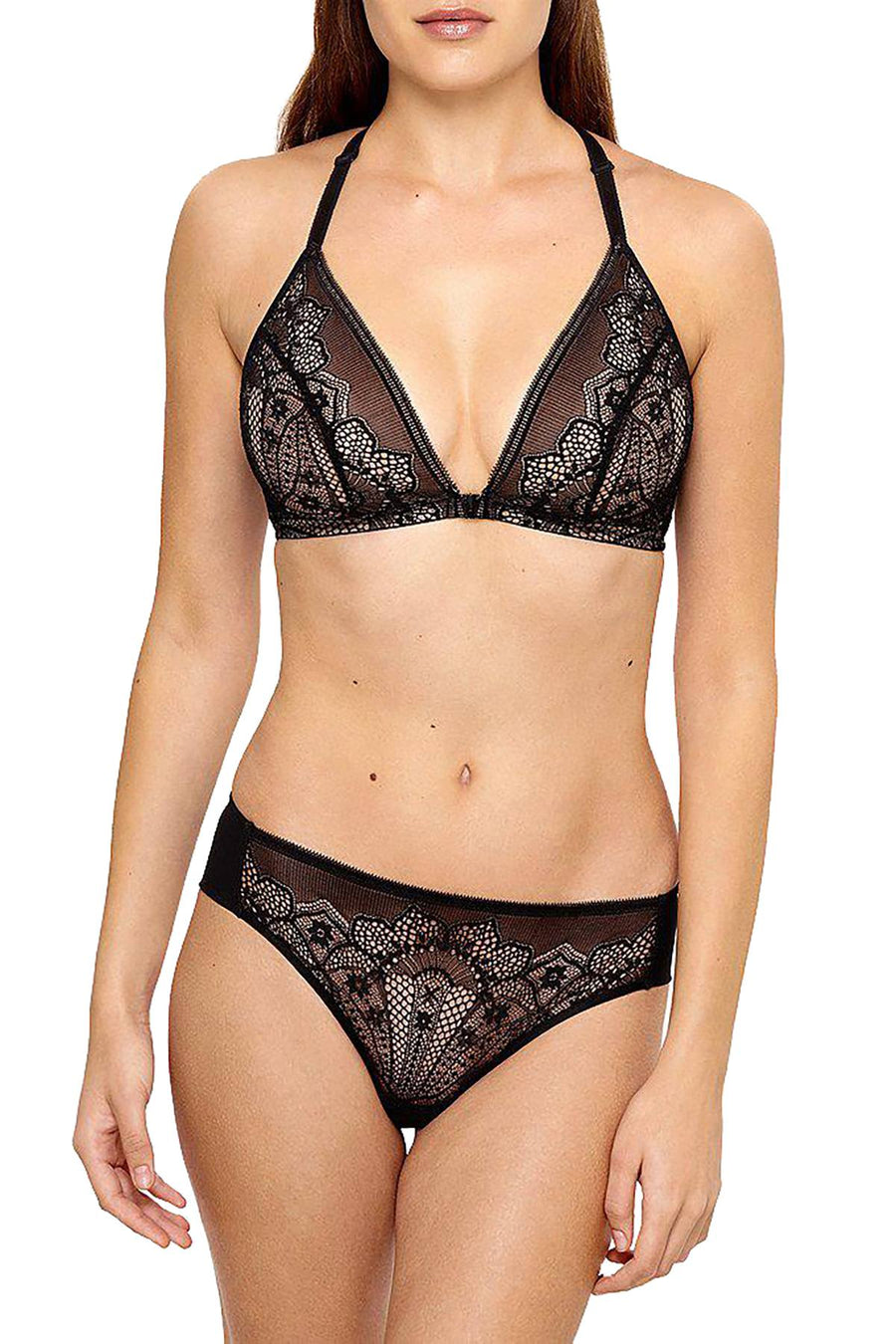 Wacoal Black Take The Plunge Wireless Racerback Front Closure Bralette