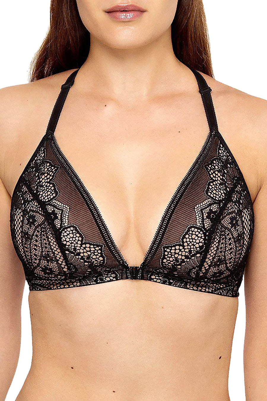 Wacoal Black Take The Plunge Wireless Racerback Front Closure Bralette